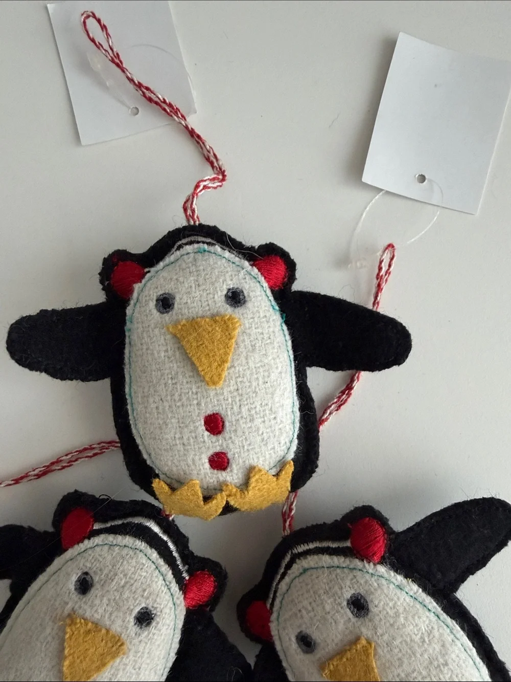 New - Plush Penguin - Bird Ornaments - Black and White - Christmas - Animal Tree